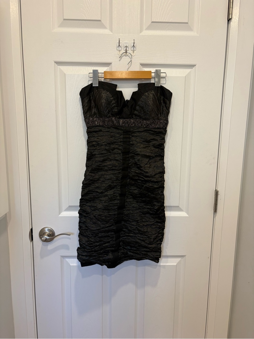 Nicole Miller Strapless Black Ruched Cocktail Dress #1291